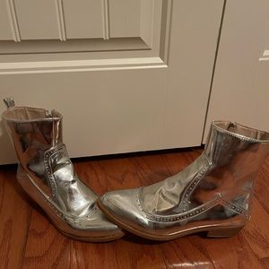 Silver ankle boots slightly worn size 8.5